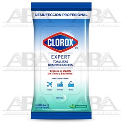 Clorox Toallitas Desinfectantes Expert Aroma Fresco Flowpack 15 toallas