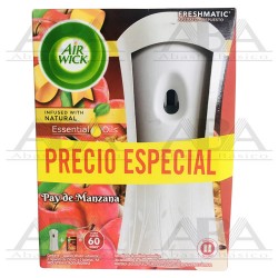 Air Wick Aromatizante Ambiental Aparato + Repuesto Freshmatic, Pay de Manzana