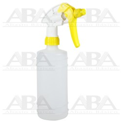 Atomizador uso rudo reforzado amarillo con botella cilíndrica 500 ml.