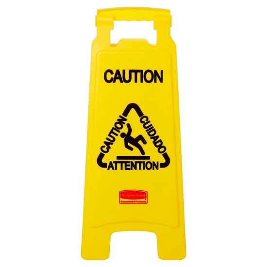Señal de piso Multilingual “Caution Wet Floor” 2 caras FG611277